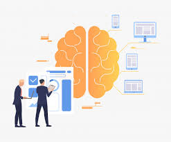 Business People Working Brain Chart And Digital Devices