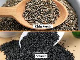 Biji yang direndam dalam air hingga kembang dan dicampur bersama air sirap. Chia Seeds Berbeda Dengan Selasih Ini Bedanya