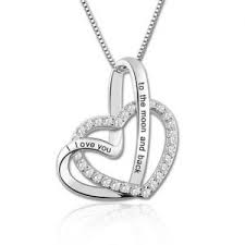 I Love You To The Moon And Back Necklace Sterling Silver Back Necklace Custom Photo Jewelry Promise Rings For Her