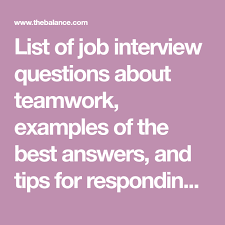 12 Common Teamwork Interview Questions And Answers Job Interview Questions Common Job Interview Questions Interview Questions And Answers