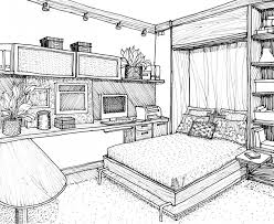 They can be used for drawings of both interiors and exteriors. Bedroom Drawing Ideas Simple Design 1 On Living Room Simple Home Design Desenho De Arquitetura Interior Esbocos De Design De Interiores Desenhos De Arquitetura