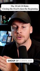 Getting the sale is just the beginning—the real game is keeping the client.  🔥 The 20-60-20 rule doesn’t just apply to closing deals; it resets once  they buy. 60% of your clients are still