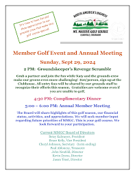 Member Golf Event and Annual Meeting
