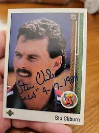1989 Upper Deck Stu "Stewart" Cliburn #483 Signed Autograph California  Angels