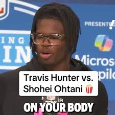 Travis Hunter says playing both ways in football is harder than playing  both roles in baseball 👀, (🎥: @yahoosports )