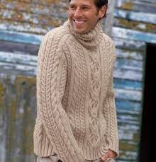 Krem Rengi Erkek Bogazli Kazak Modelleri Mens Knit Sweater Mens Fashion Sweaters Cable Sweater Pattern