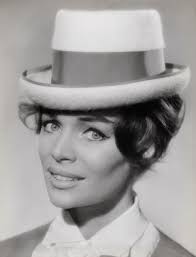 Image of Model Caron Gardner wearing a polka dot patterned swimsuit, July