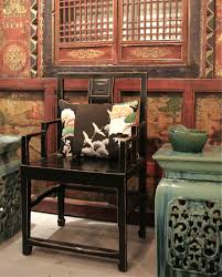 japanese vintage silk cushion on a chinese chair 家具