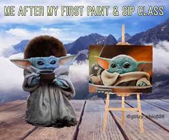 Jessica On Instagram Babyyoda Babyyodamemes Babyyodameme Painting Mandalorian Themandalorian Bobross Artist Yoda Funny Yoda Wallpaper Yoda Meme