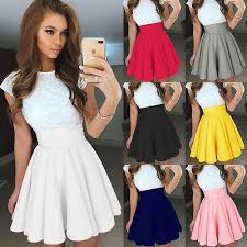 Women Mini Pleated Skirt High Waist Skater Club Dress Casual Short Cocktail Mini Skirts Skirt Fashion Fashion