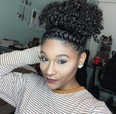 Half up bun for wavy hair. Straight Up Braids Hairstyles For Pretty African Ladies
