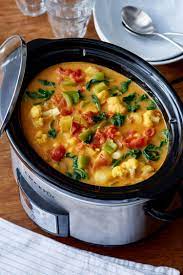 Slow Cooker Recipe Curried Vegetable And Chickpea Stew Recipe Vegetarian Slow Cooker Recipes Slow Cooker Curry Slow Cooker Vegetarian
