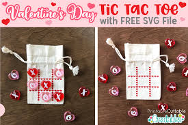 I created this heart tic tac toe svg file, and it's perfect for the small canvas bags from oriental trading! Diy Tic Tac Toe Valentine Free Svg File For Silhouette Cricut