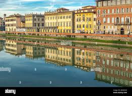 Florence, noble palaces along the Arno. Tuscany, Italy, Europe Stock Photo 