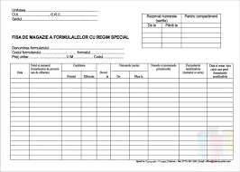 Fisa de magazie a formularelor cu regim special, foi volante a4. Fisa De Magazie A Formularelor Cu Regim Special Duplex