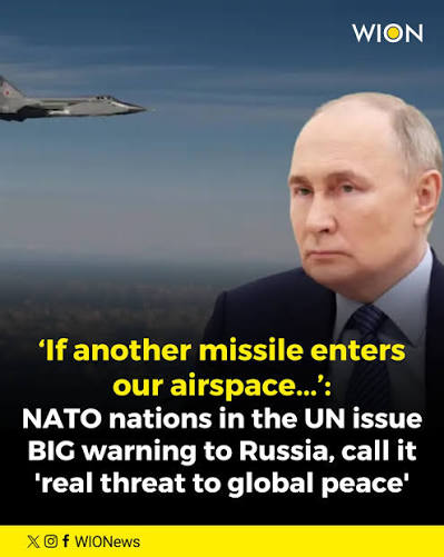 Is World War 3 just one missile away? NATO issues stark warning to Russia  over missile threat: "This is a real threat to global peace." #NATO #Russia  #UN Read:  https://www.wionews.com/world/-if-another-missile-enters-our-airspace-nato- nations-issue-big ...