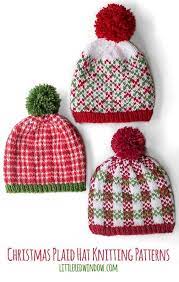 Christmas Plaid Hat Knitting Patterns Save 33 Plaid Hat Pattern Christmas Hat Baby Knit Hat Patte Hat Knitting Patterns Christmas Knitting Knitting Patterns