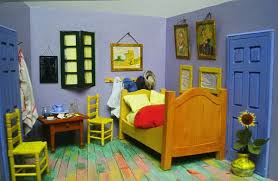 C'est la chambre du peintre vincent van gogh, à arles. Miniature Reconstructed Paintings Painting Shadow Box Art Night Art