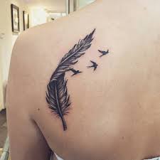 Birds And Their Meanings Tattoo 45 Awesome Feather Tattoo Ideas Addicfashion Feather With Birds Tattoo Feather Tattoos Feather Tattoo Design