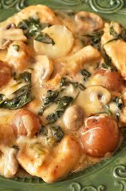 Smothered Chicken With Spinach Potatoes And Mushrooms Recipe In 2020 Chicken Dishes Recipes Recipes Chicken Recipes