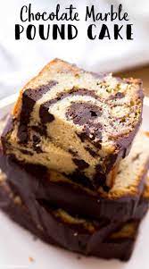 Homemade Vanilla Chocolate Marble Pound Cake Is So Much Better Than Starbucks It S Topped With A Simple Chocolate Gan Marble Pound Cakes Desserts Cake Recipes
