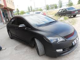 Honda Civic Mat Siyah Plasti Dip Kaplama Renk Oto Plasti Dip Arac Kaplama Honda Civic Honda Honda Bikes