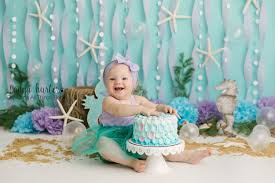 How To Do A Mermaid Cake Smash Raleigh Tonya Hurter Photography Cake Smash Theme Baby Cake Smash Smash Cake Girl