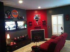 This is the perfect space to take a risk and use bold, dark and rich colors. Colour Scheme For Man Cave Man Cave Room Man Cave Colors Man Cave