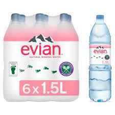 Evian natural spring water begins as snowflakes and mountain rain, naturally filtered through glacial rocks for over 15 years, giving evian its purity, mineral content and neutrally balanced 7.2 ph for delicious natural spring water. Evian Natural Mineral Water 6x1 5ltr Tesco Groceries