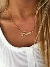 Gold Name Necklace Custom Name Pendant Necklace Namenskette Etsy Name Necklace Gold Name Necklace Gold Necklace