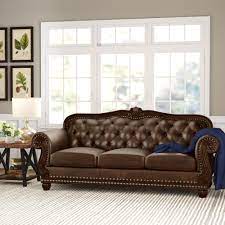 Traditional library style updates for contemporary interiors in our square leather coffee table. Astoria Grand Wentz 94 Genuine Leather Rolled Arm Sofa Reviews Wayfair
