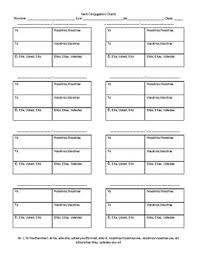 Blank Spanish Verb Conjugation Chart Worksheets Teaching