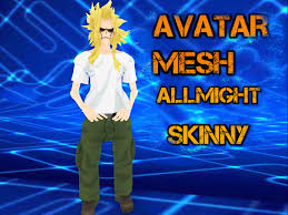 After fighting against all for one where he used up the leftover embers of one for all completely to defeat all for one, all might. Second Life Marketplace Allmight Skinny Body Avatar Mesh Boku No Hero Academia
