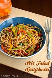 Stir Fried Spaghetti Recipe Stir Fried Pasta With Tri Colored Pepper Fried Spaghetti Pasta Recipes Vegetarian Indian Spaghetti Recipes