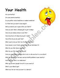 Cdc travelers' health branch provides health advice to international travelers, including advice about medications and vaccines. Conversation Questions Health Esl Worksheet By Christineallom