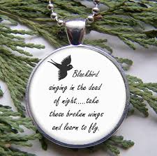 Blackbird Singing In The Dead Of Night Song Lyrics Blackbird Singing In The Dead Of Night Pendant By Shimmercreek 9 50 Blackbird Singing Black Bird Song Lyrics Art