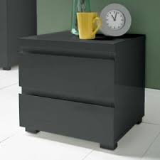 A bedside table is an important piece of bedroom furniture that can be functional, beautiful and can change the entire look of a bedroom. High Gloss Dark Grey Charcoal 2 Drawer Bedside Lamp Table Cabinet Bedroom Ebay