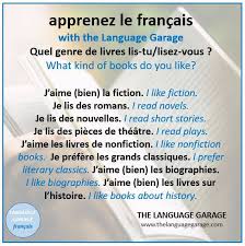 Asked by bradleyshartman 4 years ago. The Language Garage Quel Genre De Livres Lis Tu Lisez Vous What Kind Of Books Do You Like Talking About Books And Reading In French Learnfrench Francais Apprendrelefrancais Languages Languagelearning Onlinelearning More At