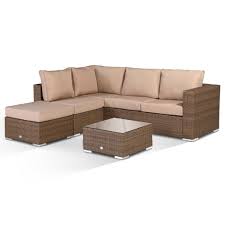 50 beautiful living rooms with ottoman coffee tables within coffee table for sectional sofa view. Club Rattan Blossom 3 Seater Sofa With Chaise And Coffee Table In Brown