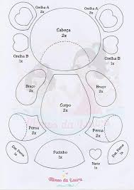 Pin By Elizabeth Ferreira On Model Kalip Teddy Bear Sewing Pattern Felt Patterns Felt Animal Patterns