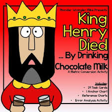 Metric Conversion Activity King Henry Died By Drinking Chocolate Milk