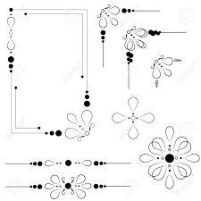 Vector Set Of Ornate Line Art Frames And Borders Black Outline Royalty Free Cliparts Vectors And Stock Illustration Image 66067941 Making shadows and outlines inside cricut design space. vector set of ornate line art frames and borders black outline