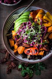 Download premium image of sweet potato buddha bowl on white table flat lay by monika about quinoa, veggie, food photography, vegan. Spicy Mexican Oaxacan Bowl Feasting At Home