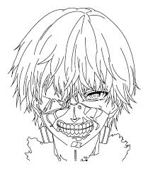 Tokyo ghoul coloring pages face of ken kaneki. Tokyo Ghoul Coloring Pages To Download And Print For Free