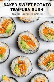 Vegetarian Sweet Potato Roll Sushi Recipe Vegetarian Sushi Recipes Vegetarian Sushi Sweet Potato Sushi Roll