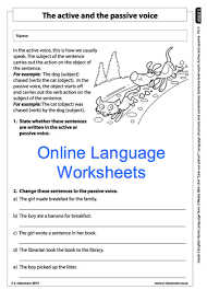 Grade 5 Online English Language Worksheet Active And Passive Voice For More Worksheets Visit Www E Classroom Language Worksheets School Worksheets Worksheets