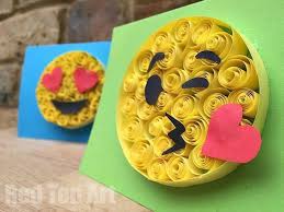 How to make homemade greeting cards | paper quilling greeting cards. Easy Paper Quilling Emoji Cards Red Ted Art Make Crafting With Kids Easy Fun