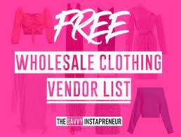 Free Wholesale Clothing Vendor List For Women Online Boutique Wholesale Clothing Vendors Clothing Vendors List Clothing Vendor