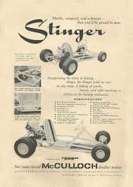 Vintage Very Rare 1960 Bug Mcculloch Stinger Go Kart Ad Go Kart Frame Plans Vintage Go Karts Go Kart