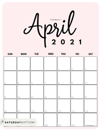 Simpel kalender 2021 per tahun published. Cute Free Printable April 2021 Calendar Saturdaygift